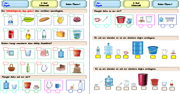 2.Sınıf Matematik Sıvıları Ölçme Etkinliği-1