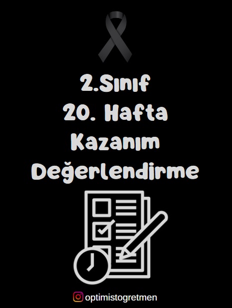 2.Sınıf 20. Hafta Kazanım Değerlendirme Testi