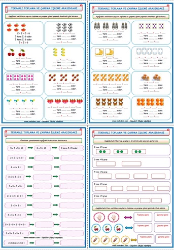 2.Sınıf Matematik Tekrarlı Toplama ve Çarpma İşlemi Arasındaki İlişki  (6 sayfa)