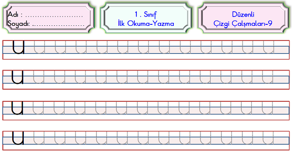 1.Sınıf İlk Okuma Yazma Düzenli Çizgi Çalışmaları Etkinliği 9