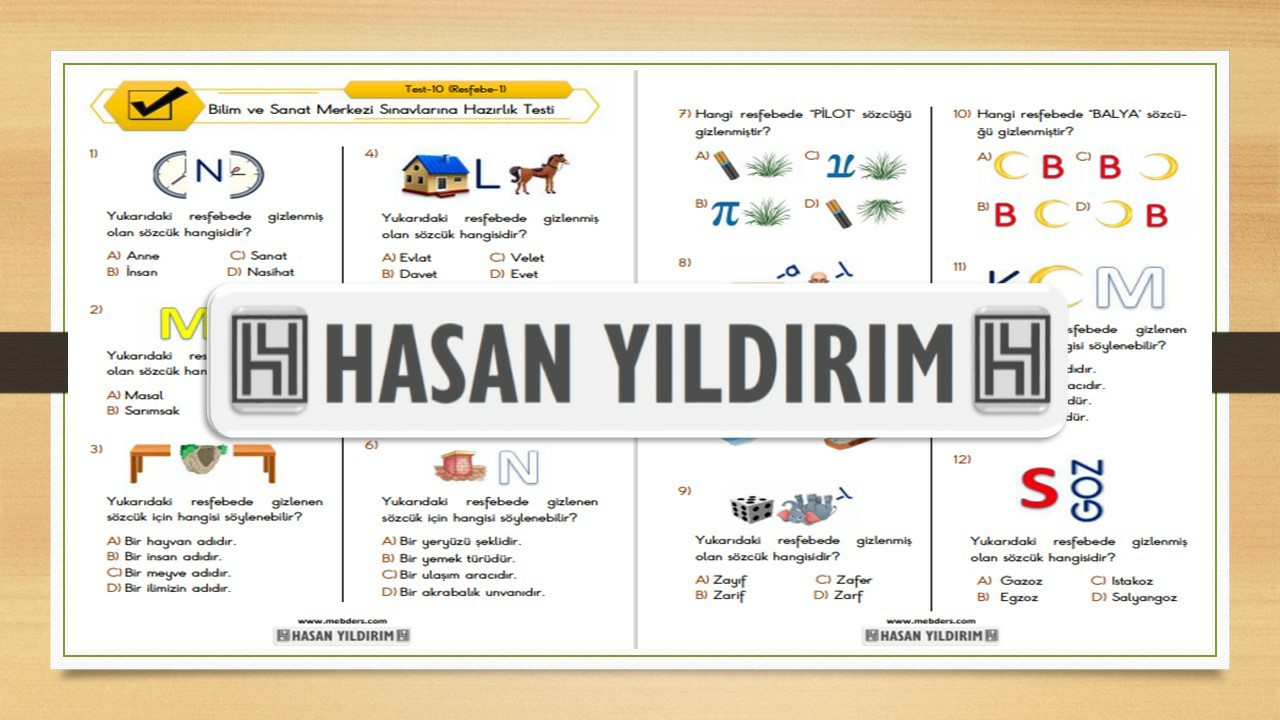 BİLSEM Sınavlarına Hazırlık Testi-10