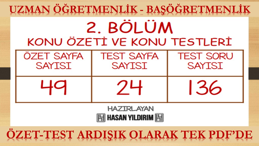 2. Bölüm Uzman Öğretmenlik ve Başöğretmenlik Konu Özeti ve Konu Testleri (Tek PDF'de)