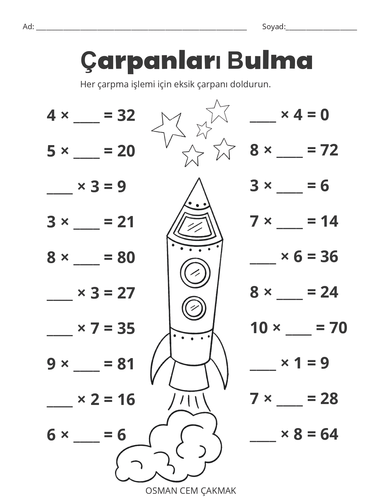 4.Sınıf Matematik Eğlenceli Etkinliklerle Dolu Çarpma İşlemi Paketi