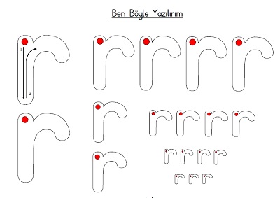 Küçük r harfi ben böyle yazılırım etkinliği