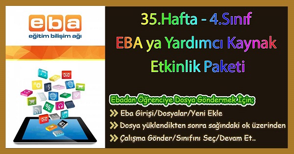 2019-2020 Yılı 4.Sınıf 35.Hafta Eba Destekli Haftalık Ödev, Etkinlik Paketi