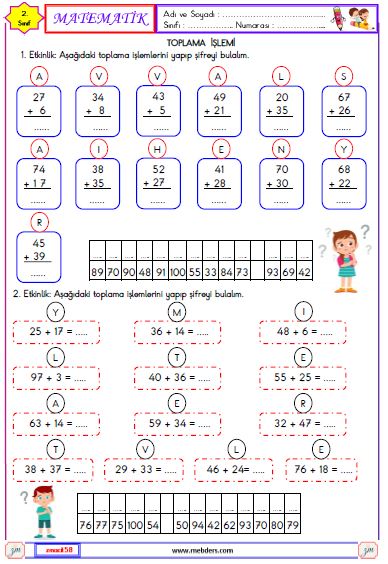 2. Sınıf Matematik Toplam İşlemi Etkinliği 1