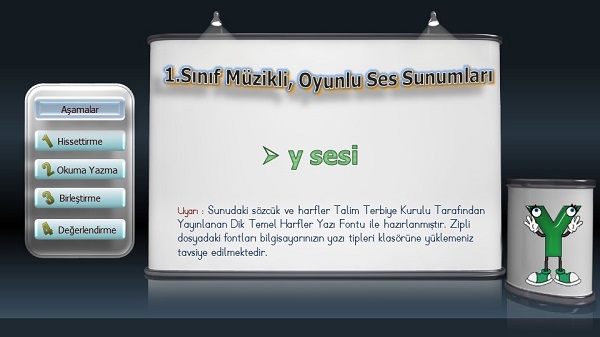 1.Sınıf İlkokuma Müzikli, Animasyonlu y Sesi Sunusu