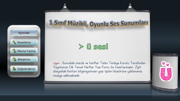 1.Sınıf İlkokuma Müzikli, Animasyonlu ü Sesi Sunusu