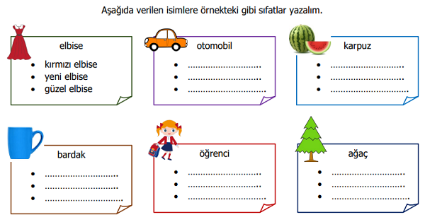 4.Sınıf Türkçe Ön Ad (Sıfat) Etkinliği 1