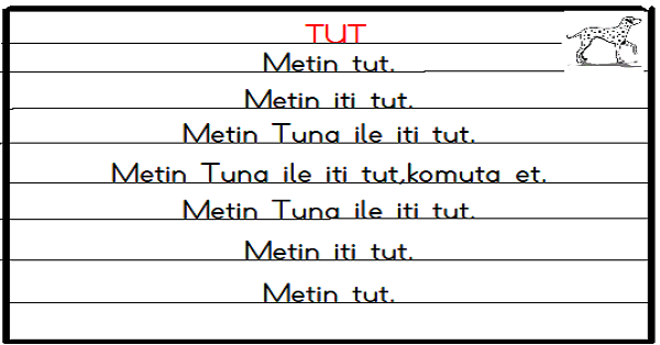 1.Sınıf İlk Okuma Yazma (T-t Sesi) Karesel Okuma ve Yazma Metni