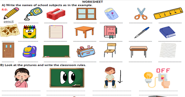 4.Sınıf Classroom Rules Çalışma Kağıdı