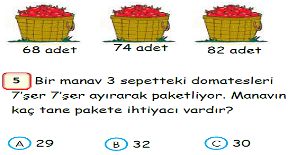 3.Sınıf Matematik Bölme İşlemi Yaprak Test-4