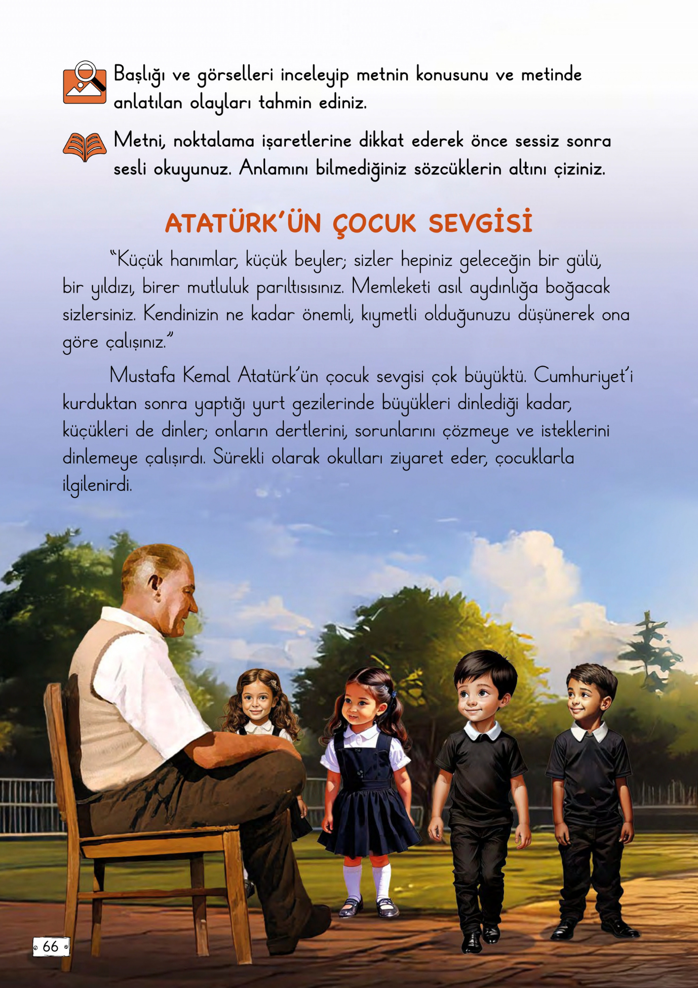 2. Sınıf Türkçe Meb Yayınları Atatürk'ün Çocuk Sevgisi Metni Etkinlik Cevapları