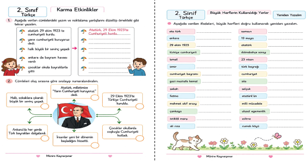 2. Sınıf Türkçe Büyük Harflerin Kullanıldığı Yerler