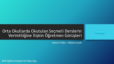 Orta Okullarda Okutulan Seçmeli Dersler makale sunusu