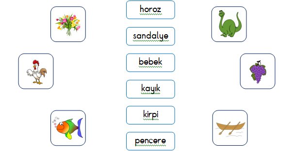 1.Sınıf Türkçe Sözcük Çalışması Etkinliği 4