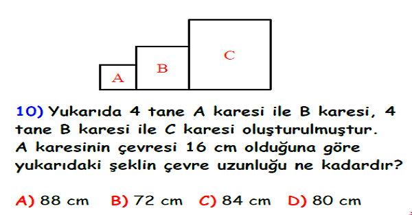 4.Sınıf Matematik Çevre Ölçme -Yaprak Test-3