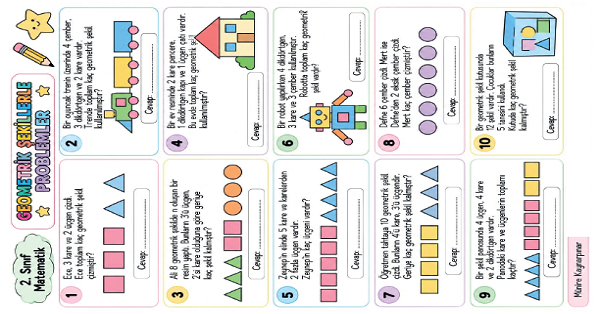2. Sınıf Matematik Geometrik Şekillerle İlgili Problemler