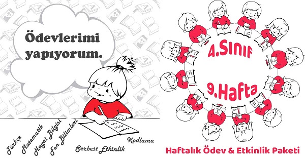 2019-2020 Yılı 4.Sınıf 9.Hafta Haftalık Ödev, Etkinlik Paketi