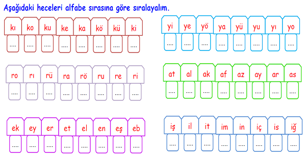 4.Sınıf Türkçe Alfabetik Sıralama-1