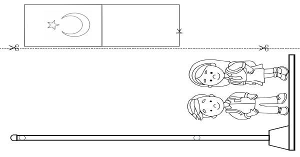 Bayrak Gönder Kes-Yapıştır-Boya Çalışması