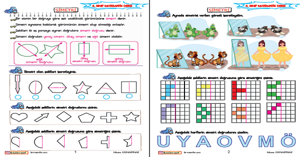 4. Sınıf Matematik Simetri Etkinlik Çalışmaları