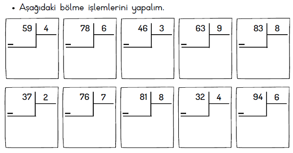 3.Sınıf Matematik Bölme İşlemi Etkinlikleri