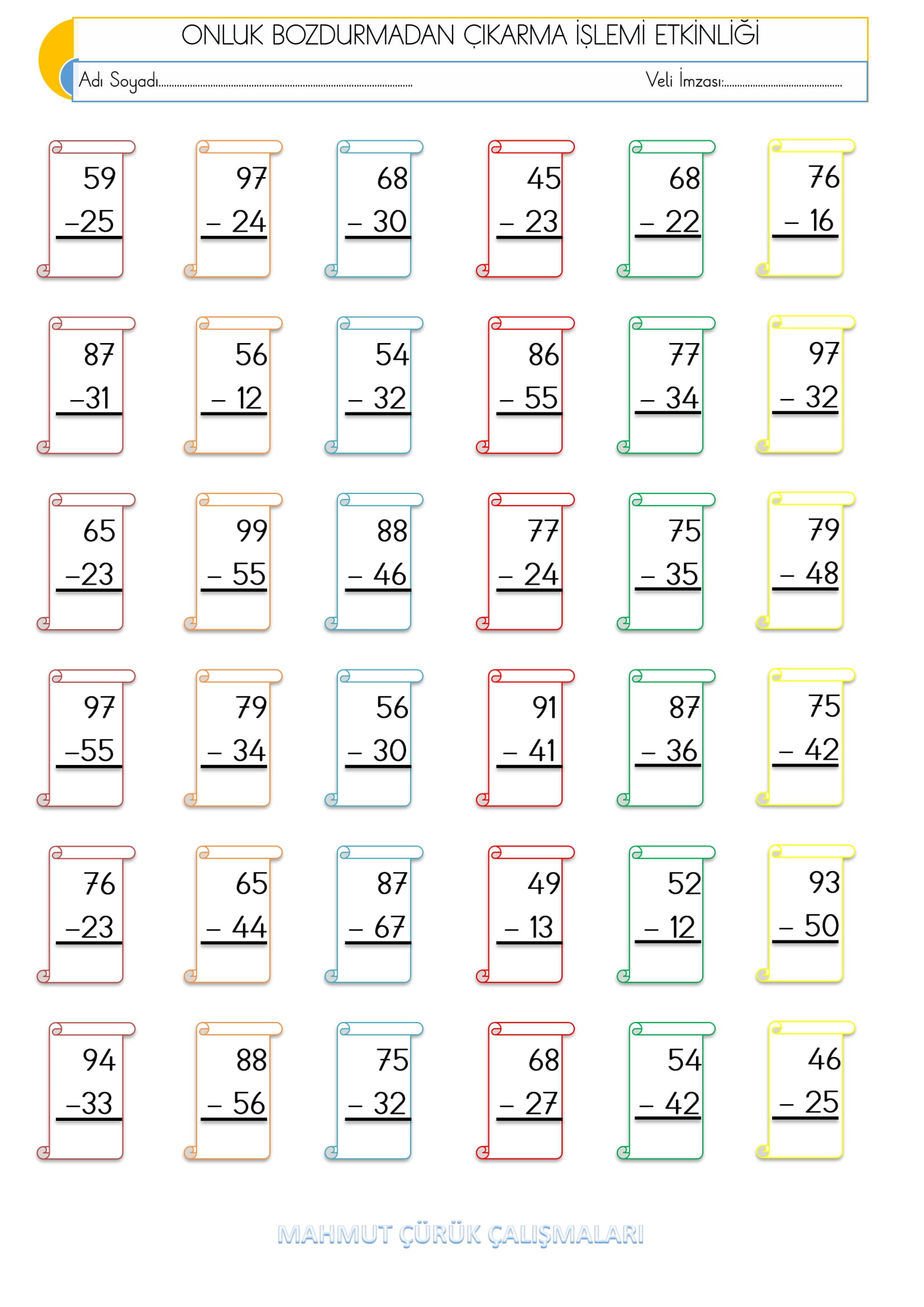 2.Sınıf - Matematik - Onluk Bozdurmadan Çıkarma İşlemleri - 1