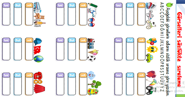 1.Sınıf Türkçe Alfabetik Sıralama Etkinliği-3