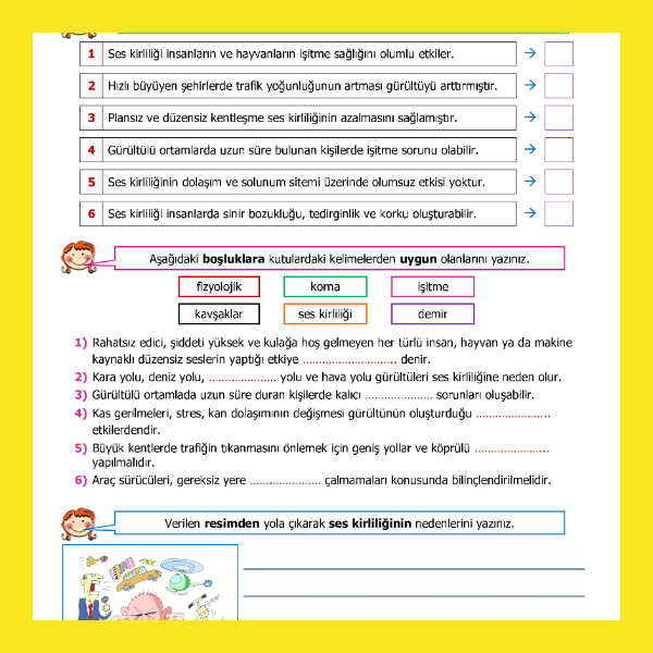 4. Sınıf Fen Bilimleri - Ses Kirliliği Etkinliği - 1