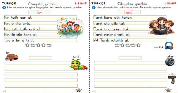 1. Sınıf İlk Okuma Yazma R-I Sesleri Okuma Yazma Metinleri