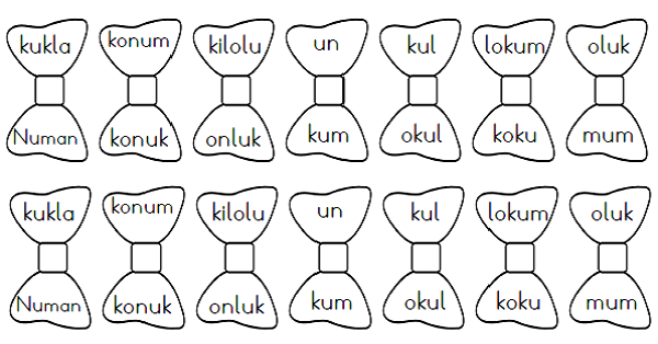 1.Sınıf İlk Okuma Yazma (U-u Sesi) Kelimeleri-Uçurtma Çalışması