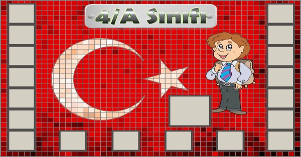 Model 54, 4A şubesi için Türk bayraklı fotoğraf eklemeli kapı süslemesi - 18 öğrencilik