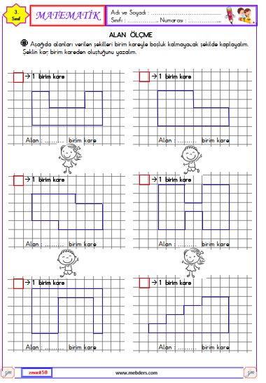 3. Sınıf Matematik Alan Ölçme Etkinliği 3