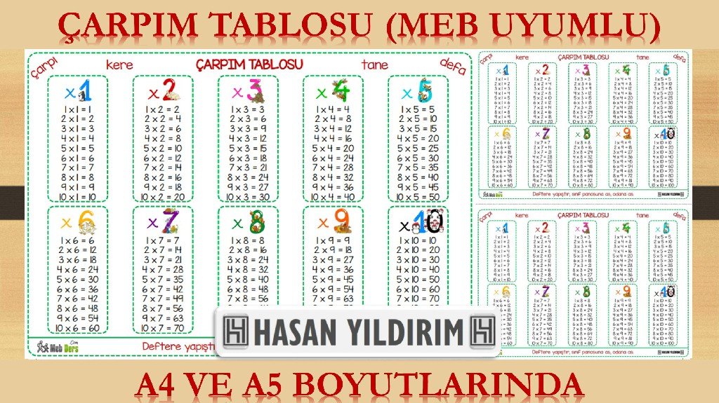 Çarpım Tablosu (MEB Uyumlu)