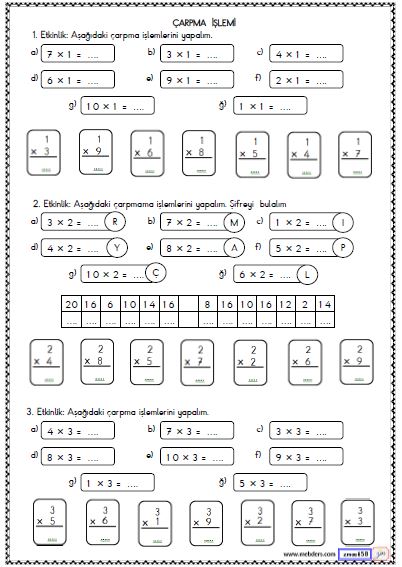 2. Sınıf Matematik Çarpma İşlemi Etkinliği