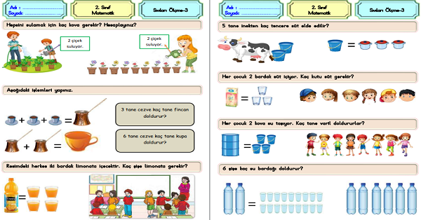 2.Sınıf Matematik Sıvıları Ölçme Etkinliği-3