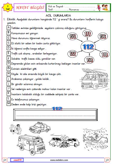 2. Sınıf Hayat  Acil Durumlarda Etkinliği