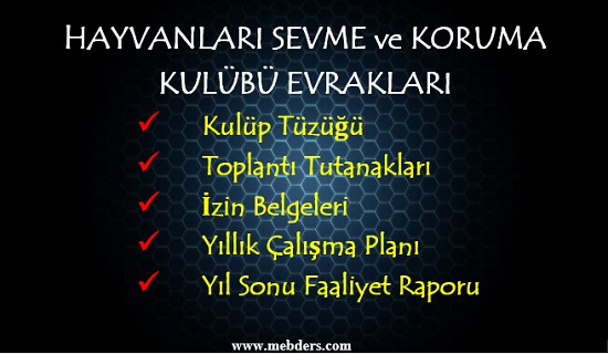 Hayvanları Sevme ve Koruma Kulübü Evrakları