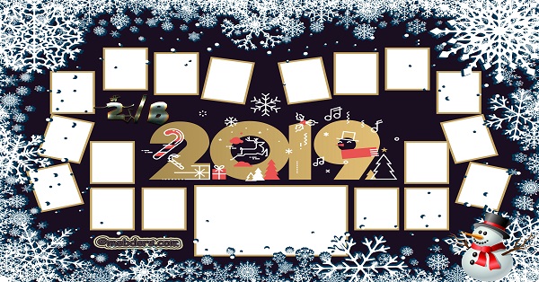 2B Sınıfı için 2019 Yeni Yıl Temalı Fotoğraflı Afiş (18 öğrencilik)