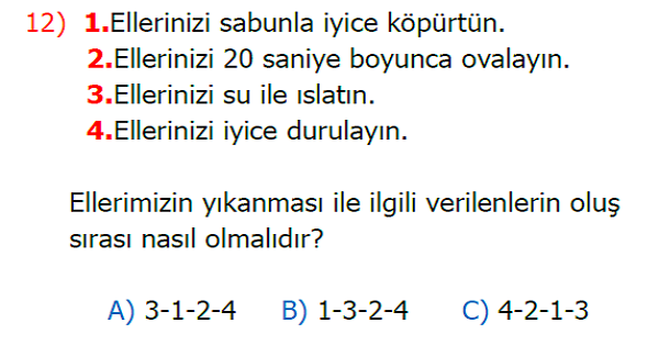 2.Sınıf Hayat Bilgisi Kendimizi ve Çevremizi Temiz Tutalım Kazanım Testi