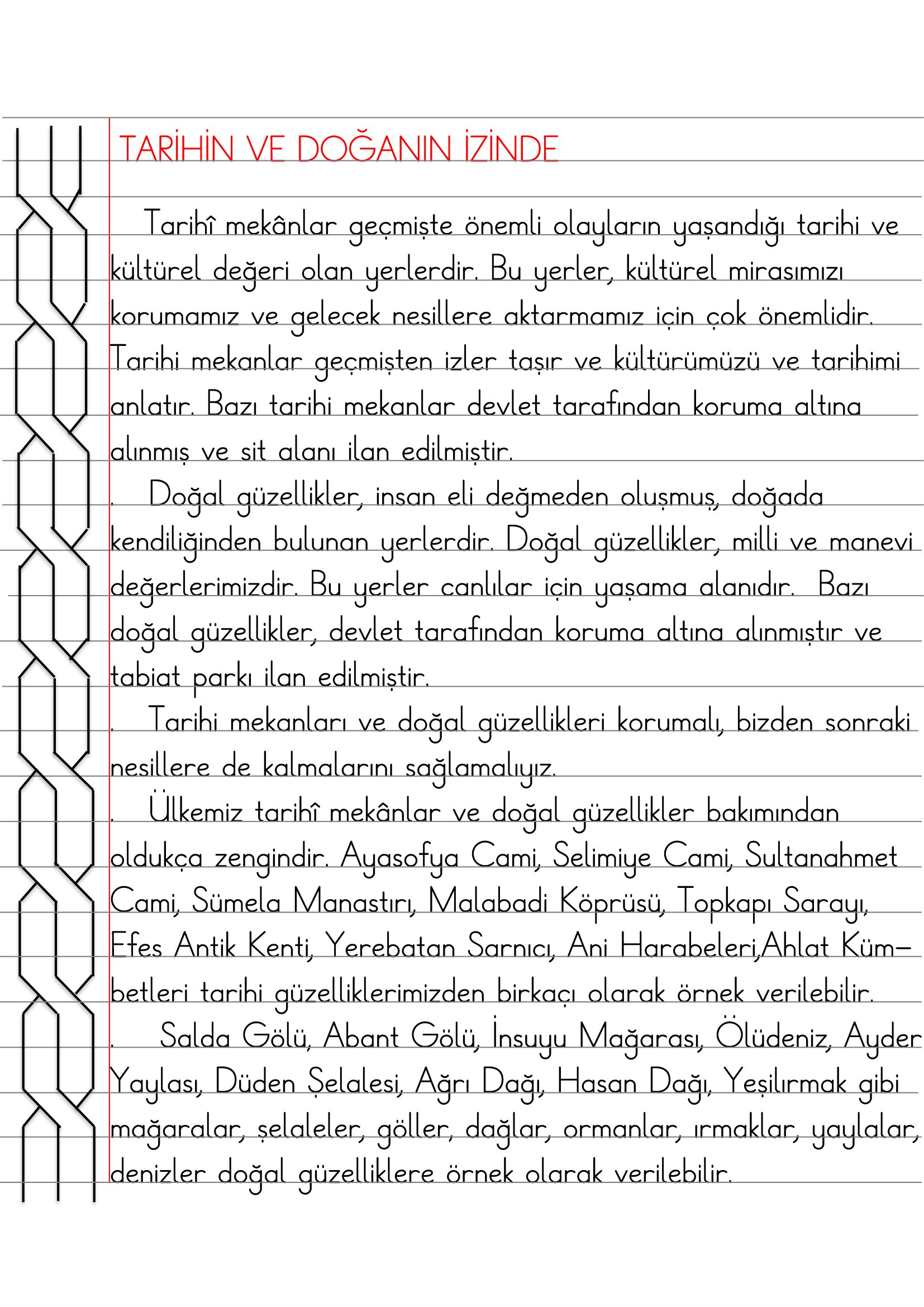 2.Sınıf - Hayat Bilgisi Tarihin ve Doğanın İzinde Defter Özeti