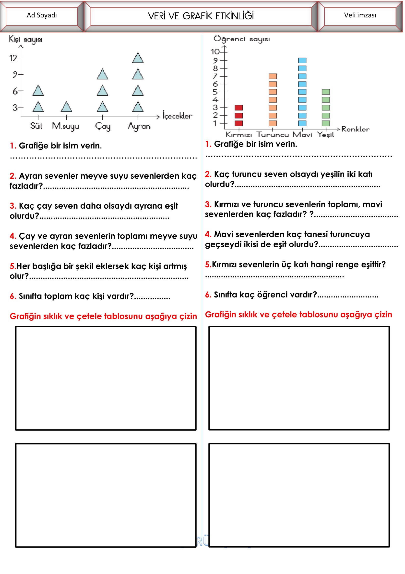 2.Sınıf - Matematik Veri Tablo Etkinliği-7