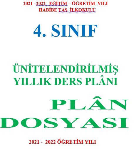 4. Sınıf Yıllık Plan Dosyası