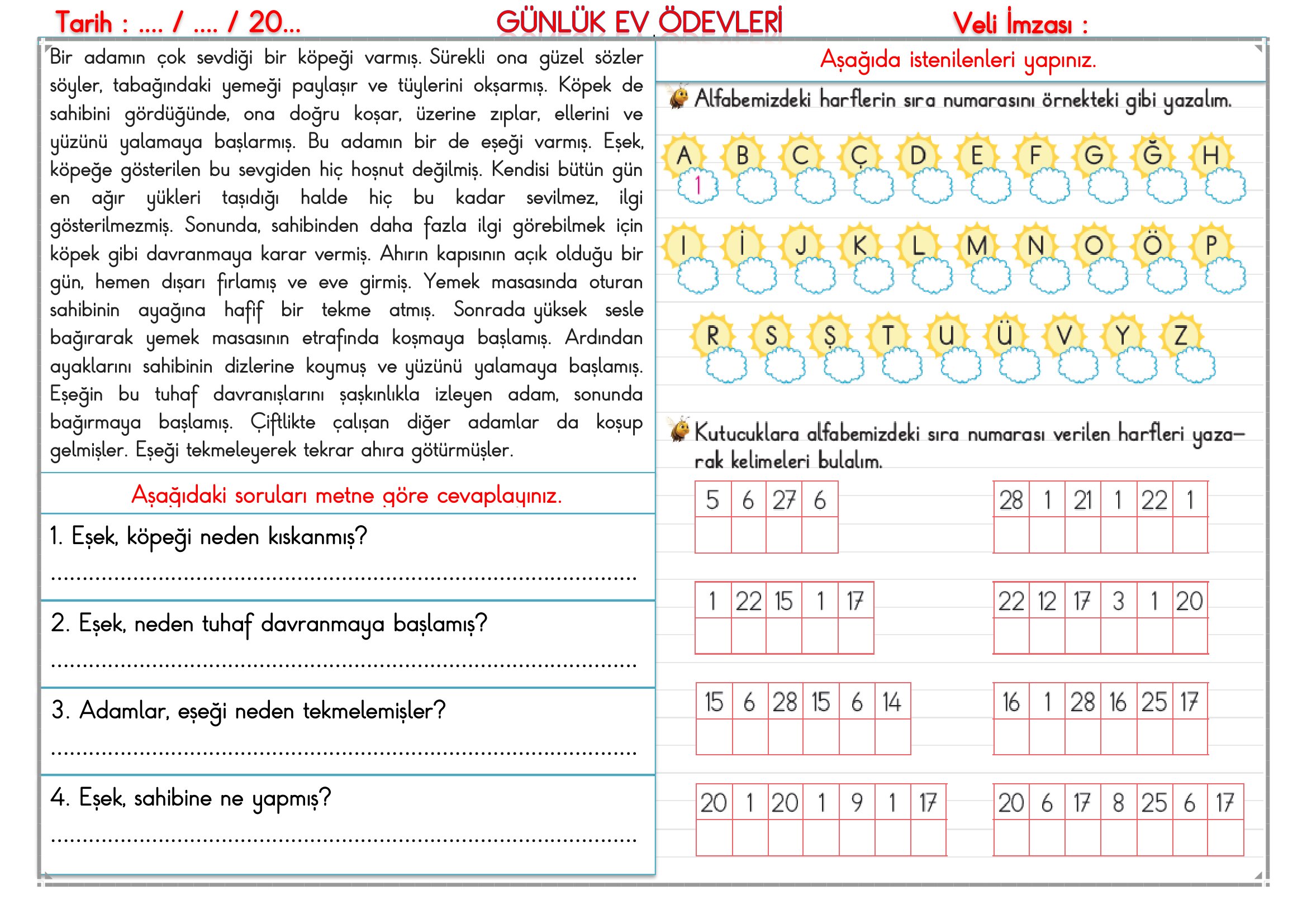 2.Sınıf - 08 Ekim 2026 Günlük Ev Ödevleri
