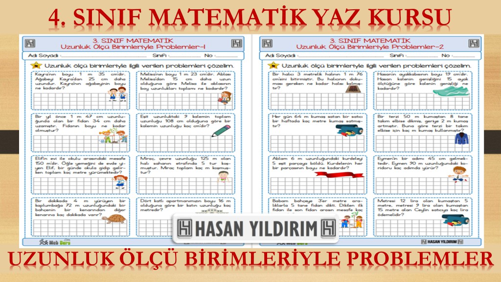 4.Sınıf Matematik Yaz Kursu - Uzunluk Ölçü Birimleriyle Problemler (3.Sınıf Tekrarı)