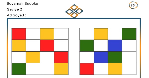 Boyamalı Sudoku 16