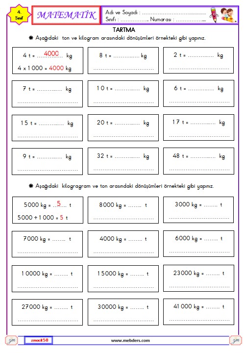 4. Sınıf Matematik Tartma Etkinliği 17