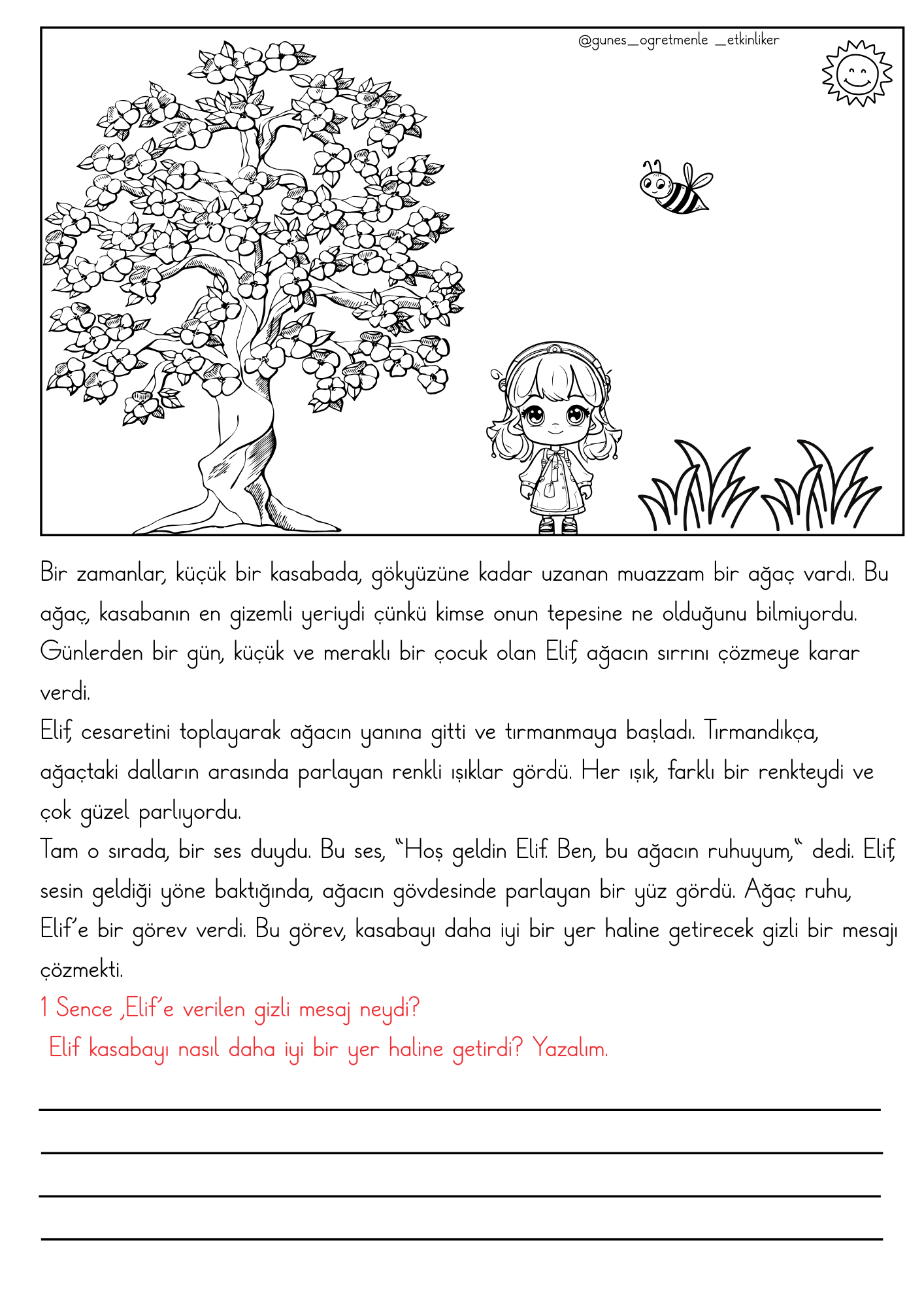 1. Sınıf Hikaye Yazma