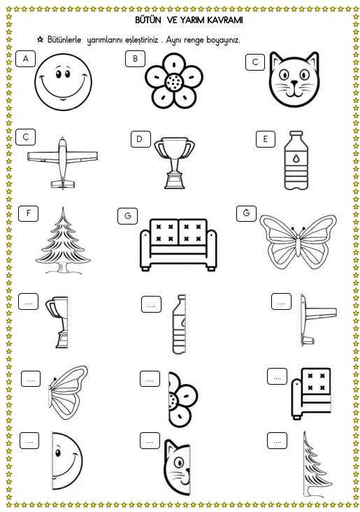 1. Sınıf Matematik Bütün ve Yarım Etkinliği 3